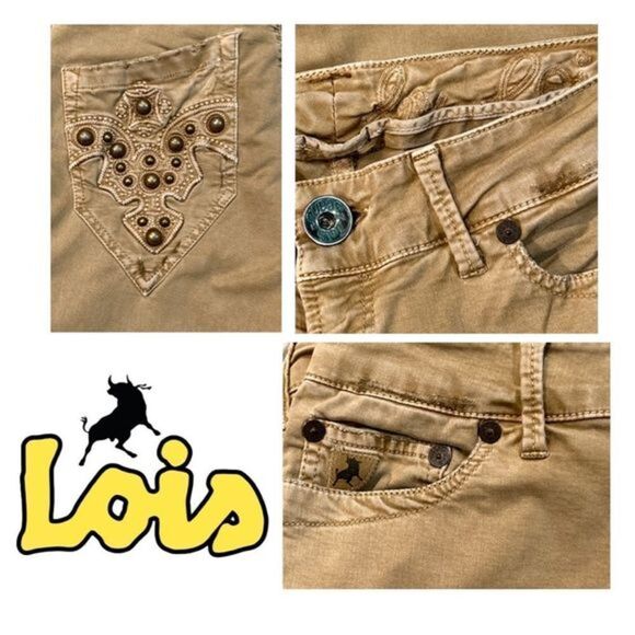 Lois Women’s Twill Studded Flare/Boot Cut Jeans - Size 37/29”‎ - Picture 3 of 4